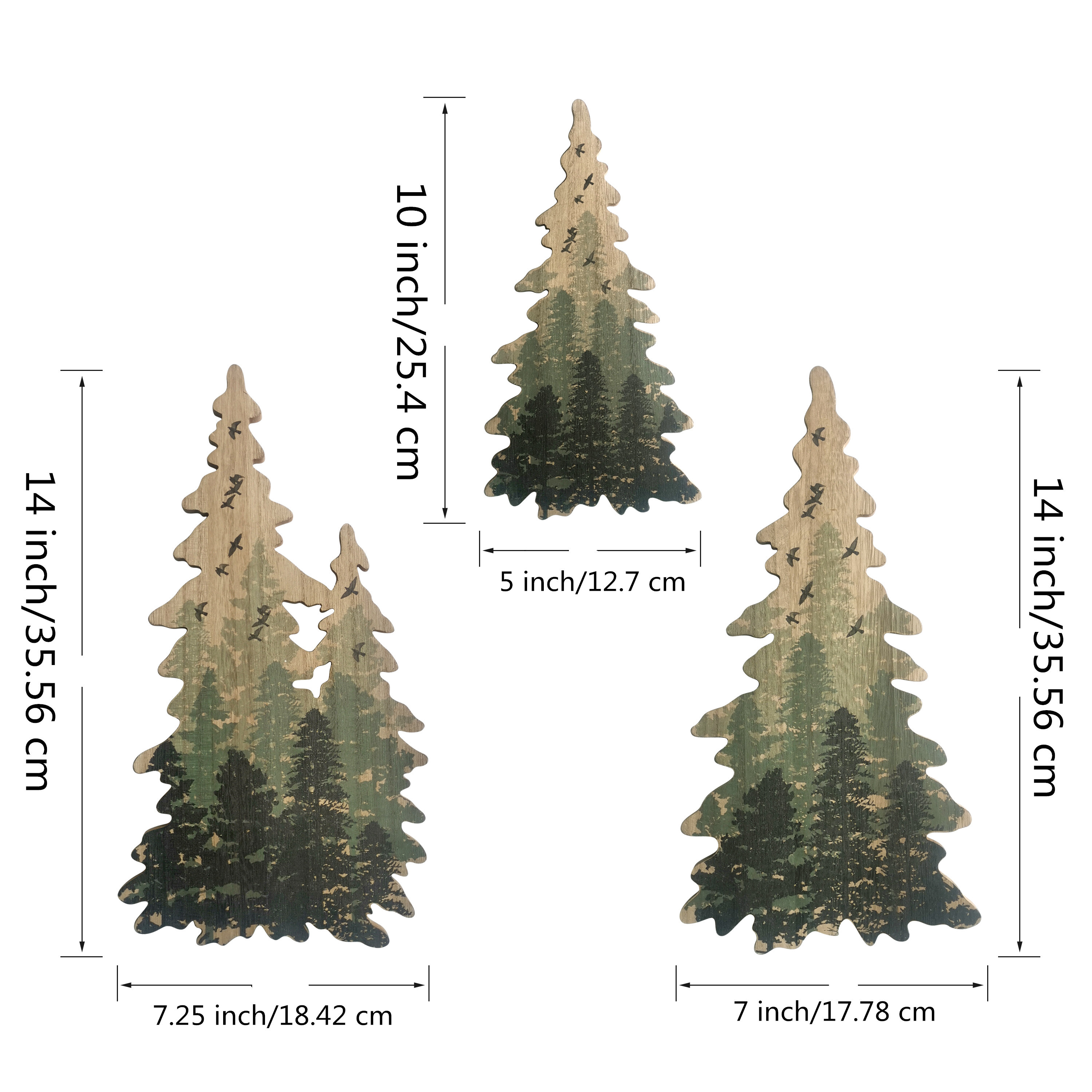 Wooden Christmas Tree Wall Decorations Woodland Wall Temu