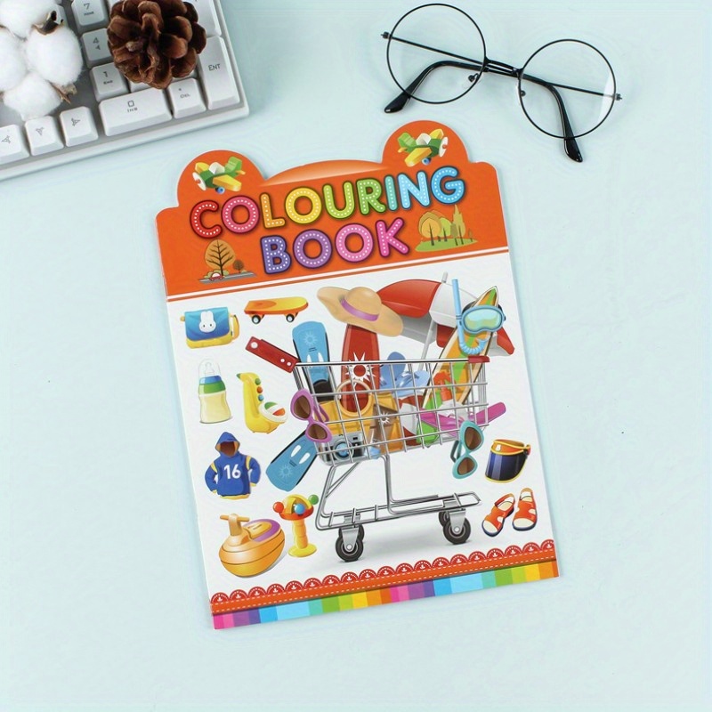 1book 16 Page English Simple Stroke Coloring Picture Diy - Temu