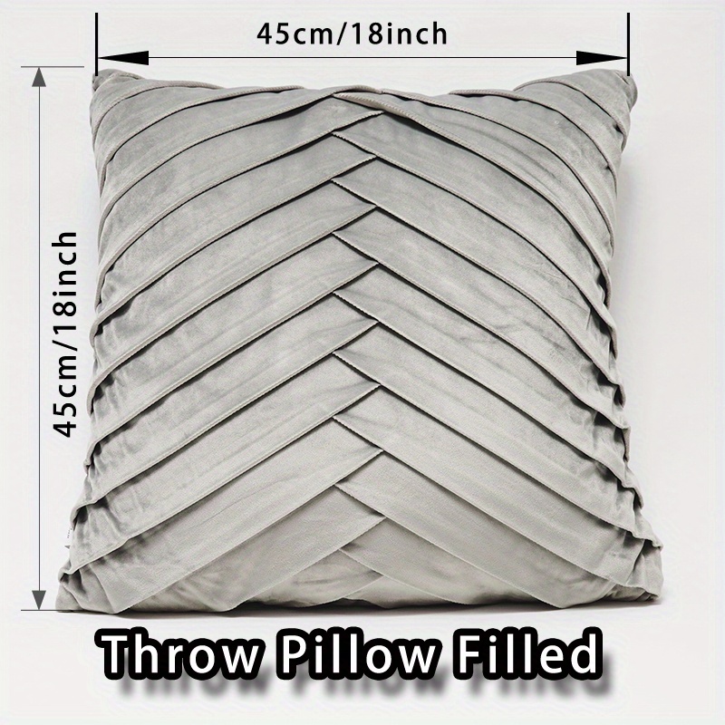 Throw Pillow Filled Cushions Pleated Wrinkled Decorative - Temu