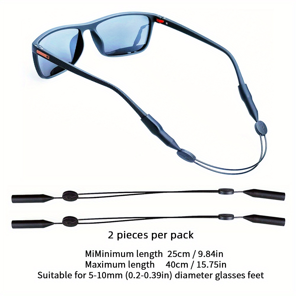 Men's Eyeglass Chains, Adjustable Glasses Straps, Sports Unisex Sunglass Retainer Holder Strap(2Pcs)