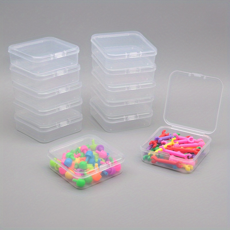 12 Square Transparent Plastic Storage Boxes For Hardware - Temu