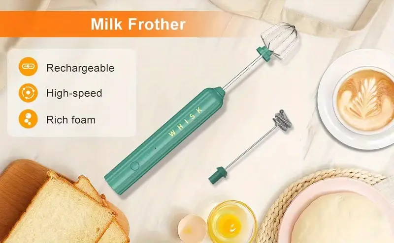 1pc milk frother for coffee 2000 power handheld frother electric whisk milk foamer mini mixer and coffee blender frother for frappe latte matcha two types of double ended details 1