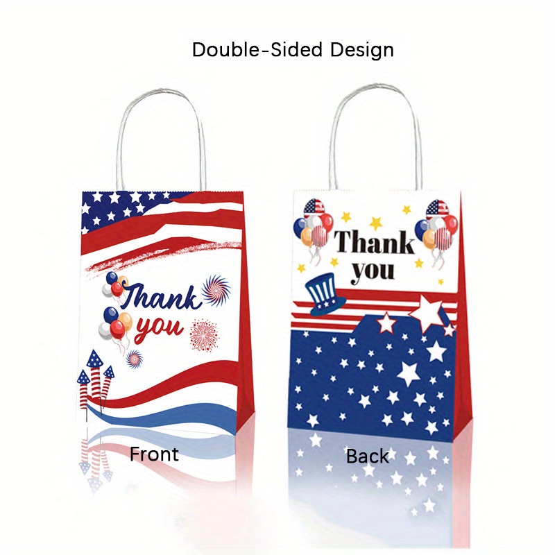 Thank You Veterans Day Gift Bags With Handles, American Flag Favor Bags