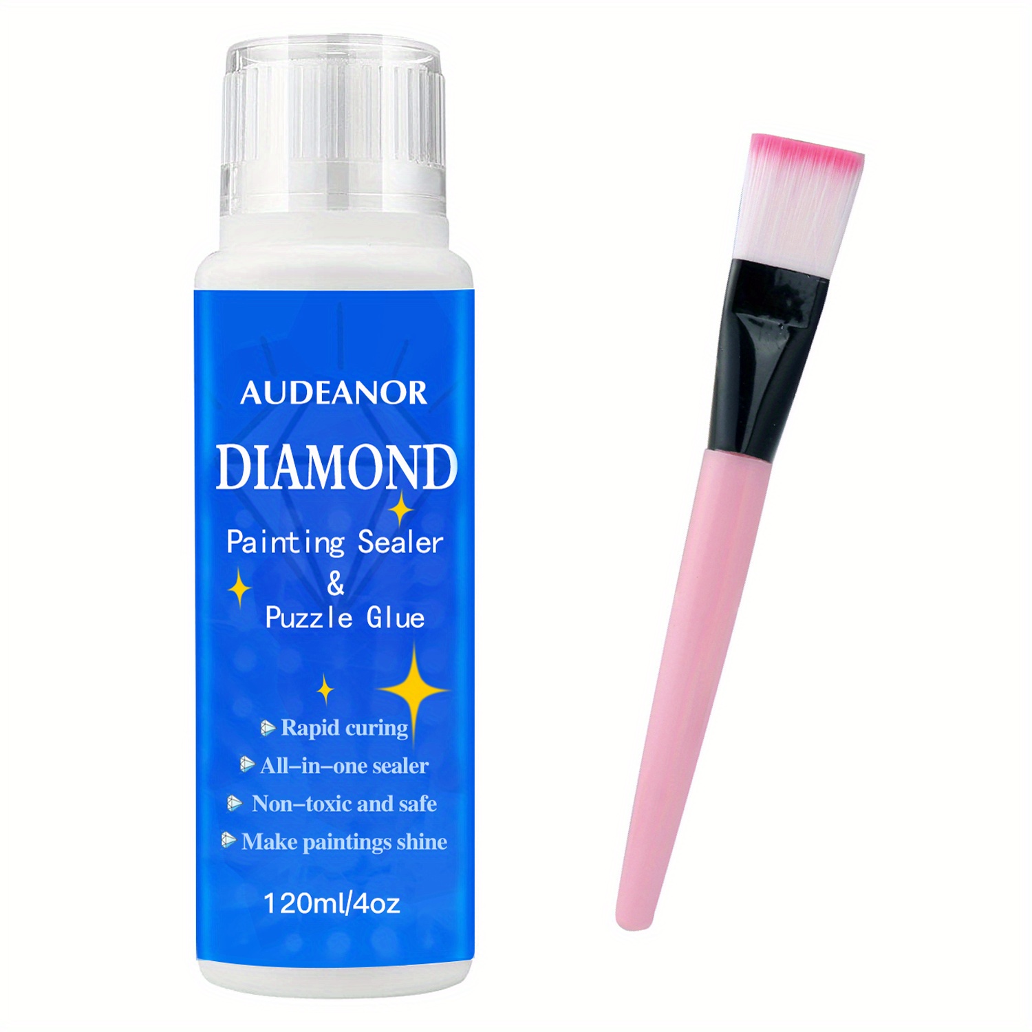 2 In 1 120ML Diamond Painting Sealer, Diamond Painting Sealer Puzzle Glue  Diamond Painting Accessories And Tools,Diamond Painting Kits For Adults (4 O