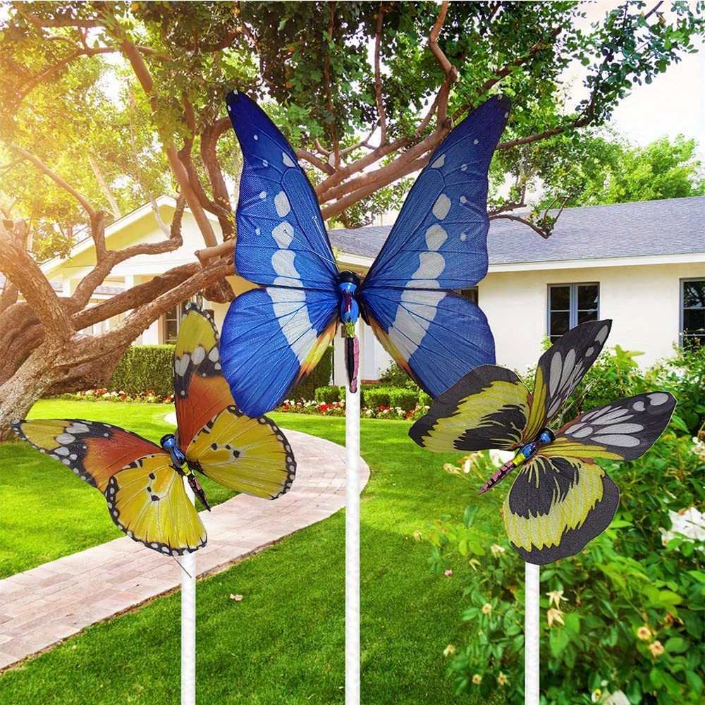 Outdoor Solar Garden Lights,3 Pack Solar Butterfly Decorative Lights, IP67 - 5