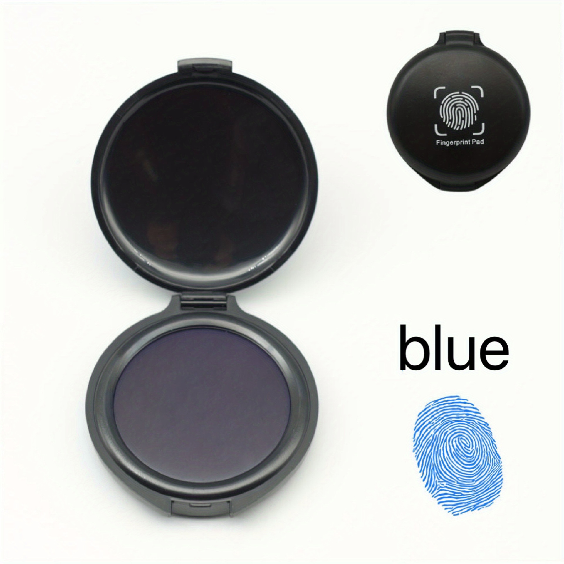 1pcs Fingerprint Fingerprint Ink Pad Mini Black Stamp Ink Pad Notary  Supplies Identification Security ID Fingerprint