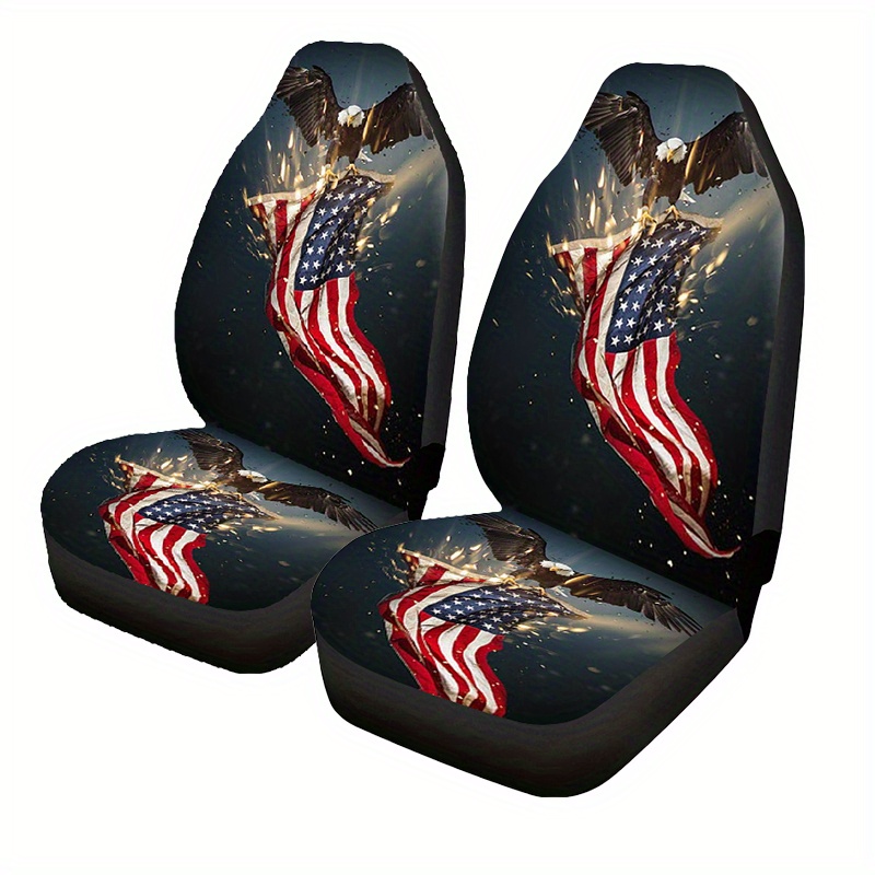 American Flag And Eagle Print Car Seat Covers Universal Fit - Temu