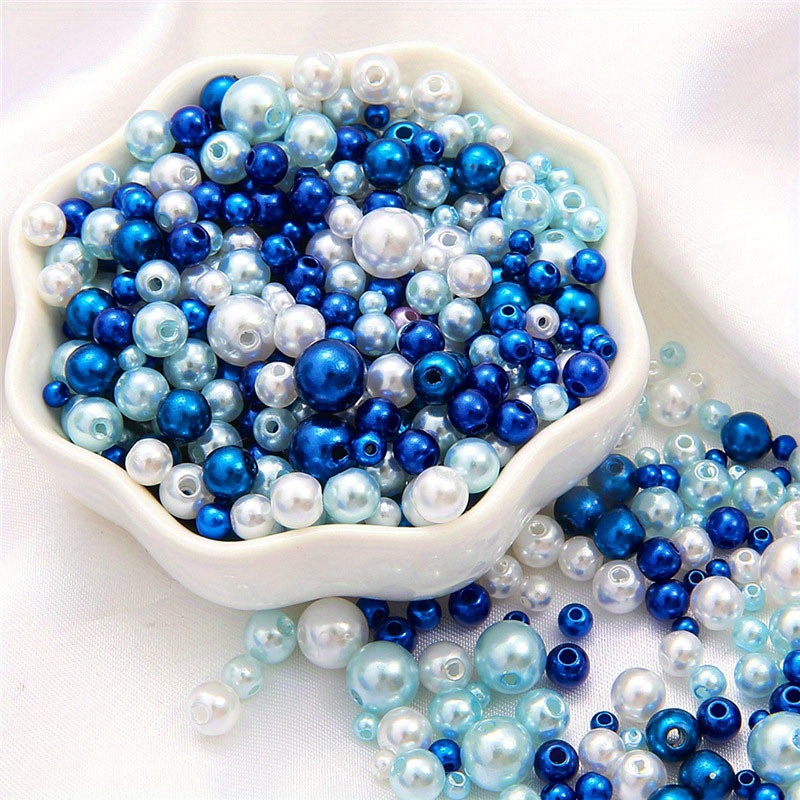 Mix Size Abs Colorful Round Imitation Pearls Beads With Hole - Temu