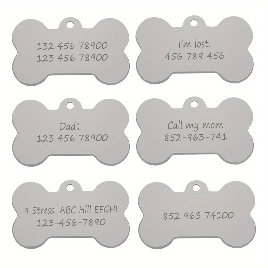 Customized Dog Bone Shape Pet Id Tags Engraving Deep Dog Tag Temu