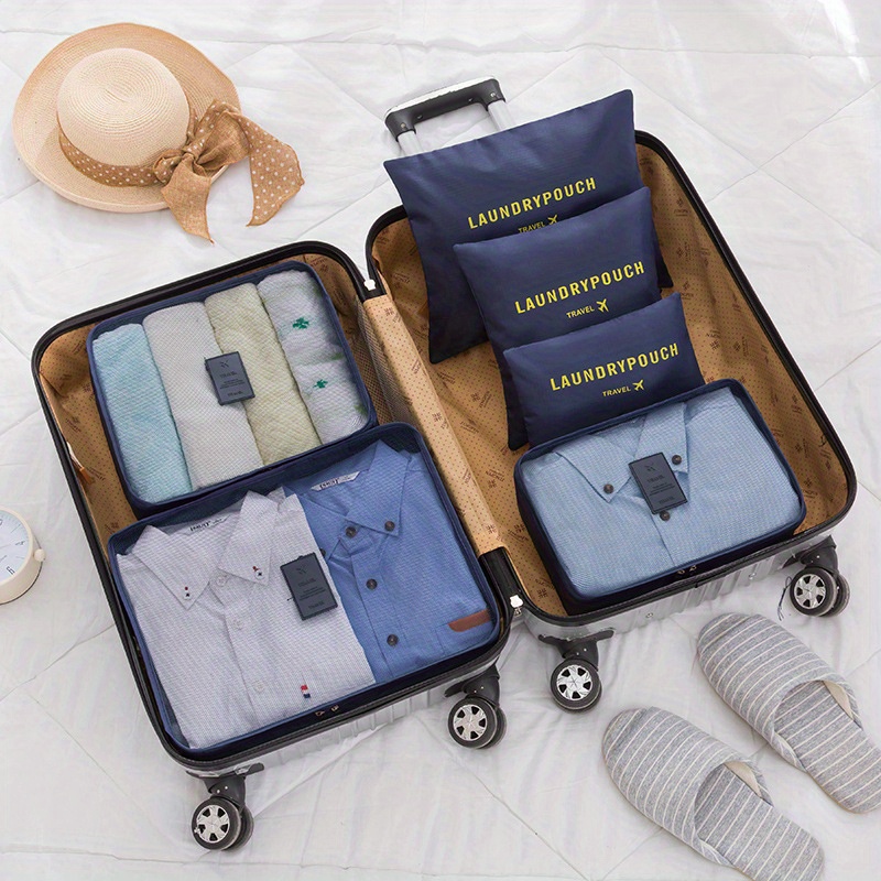 7-Piece Travel Storage Bag Packing Cubes Foldable Language Classification Cube