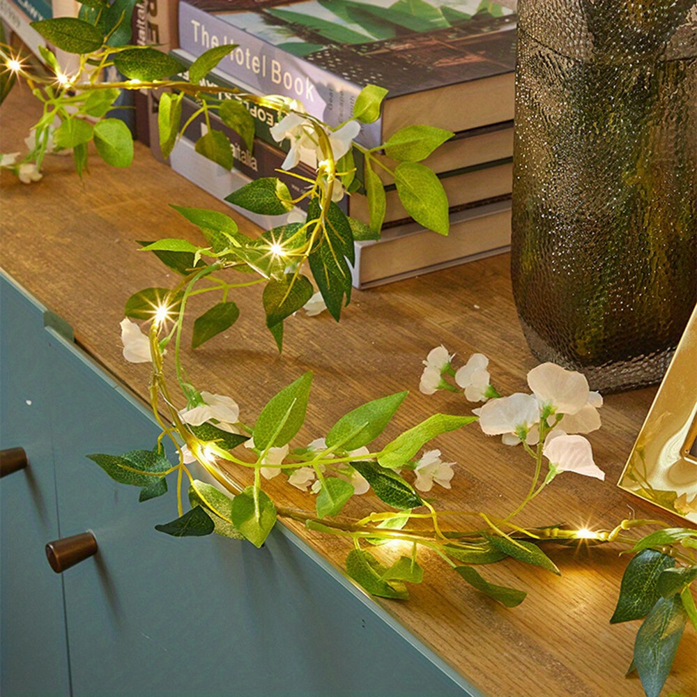 Led Wisteria Decor String Light ( 20 Led) White Flower Vine Temu
