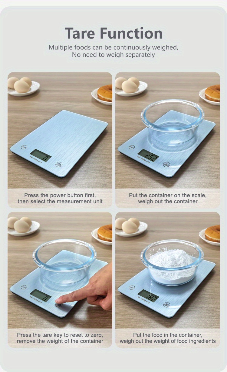 Accurate Food Scale Tempered Glass Digital Kitchen Scale - Temu