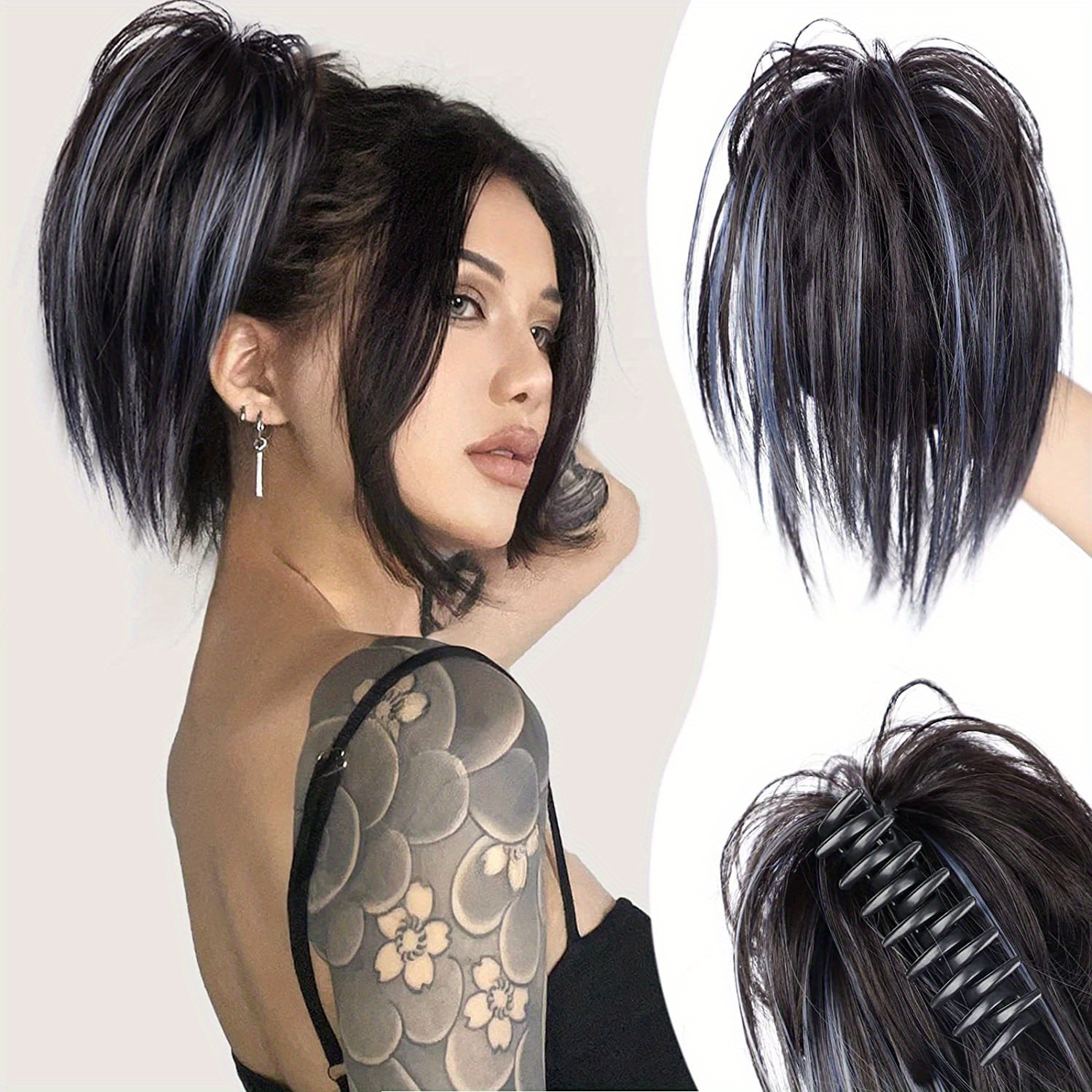 Y2k Messy Bun Hair Piece Claw Clip In Hair Bun Synthetic Temu