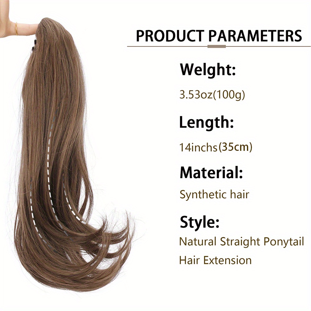 claw clip in ponytail hair extensions ponytail extension light   curly ponytail hair extension for women heat resistant synthetic hairpieces ponytail for girl daily party use 14inch wig hair accessories details 3