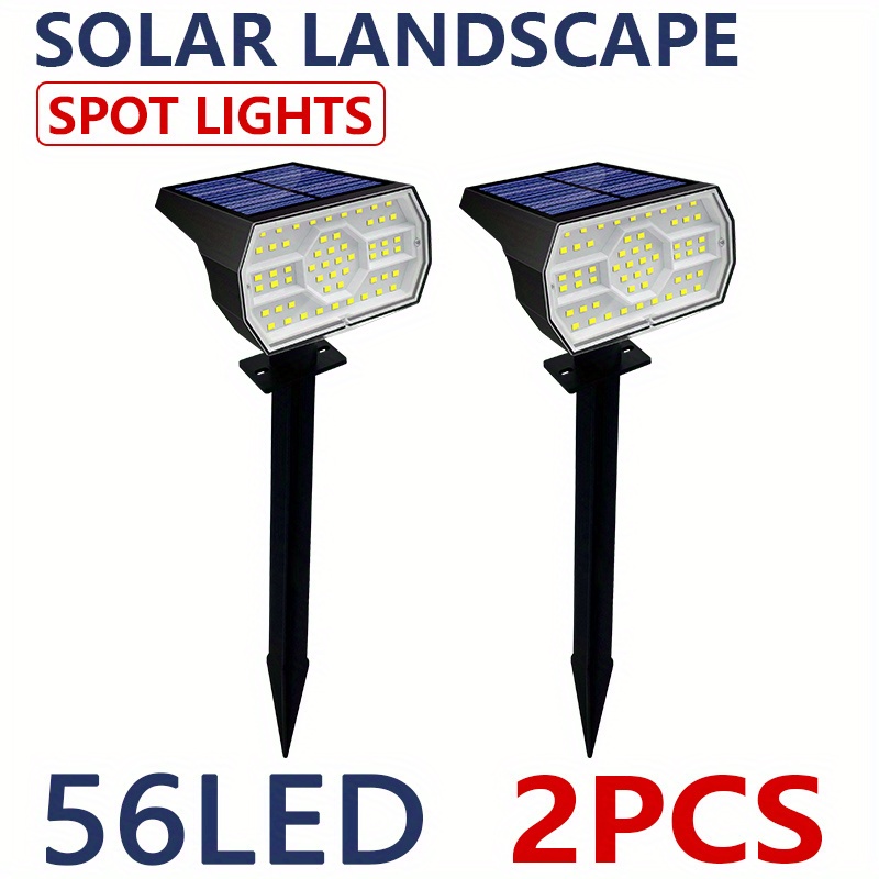 1/2/4 Pack Luces Solares Foco Exterior [52led/3 Modos] Focos