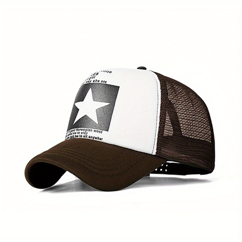Pentagram Print Unisex Trucker Hat Mesh Lightweight Baseball Cap