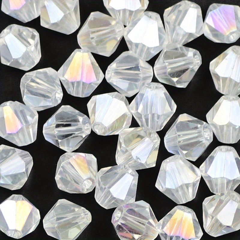 6.5/6 Clear Iridescent White Crystal AB Glass BUGLE Bead Beaded Fringe  Trim — Trims and Beads