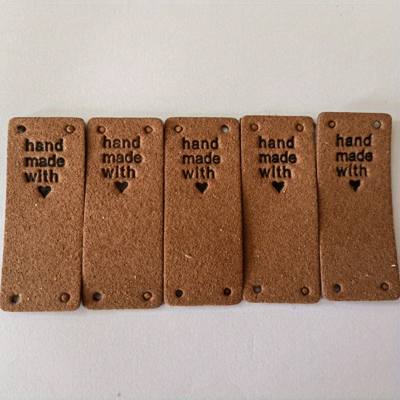5x2cm Handmade With Love Labels Tags Leather Label For Clothing 20