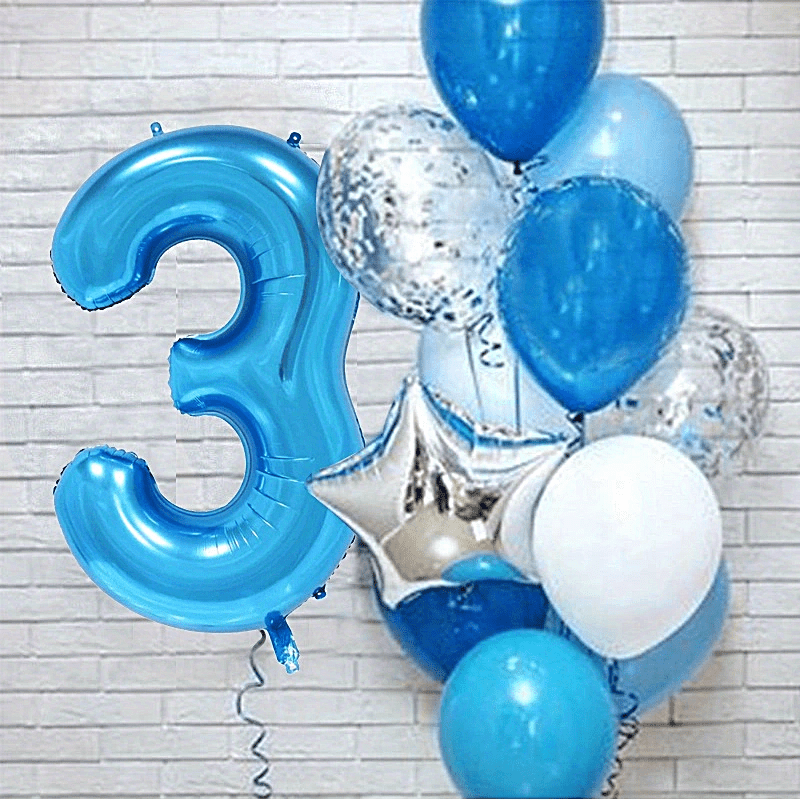 Globo de cumpleaños azul para cumpleaños, decoración de cumpleaños para  niños de 5 años, globo de papel de aluminio, decoración para niño, número