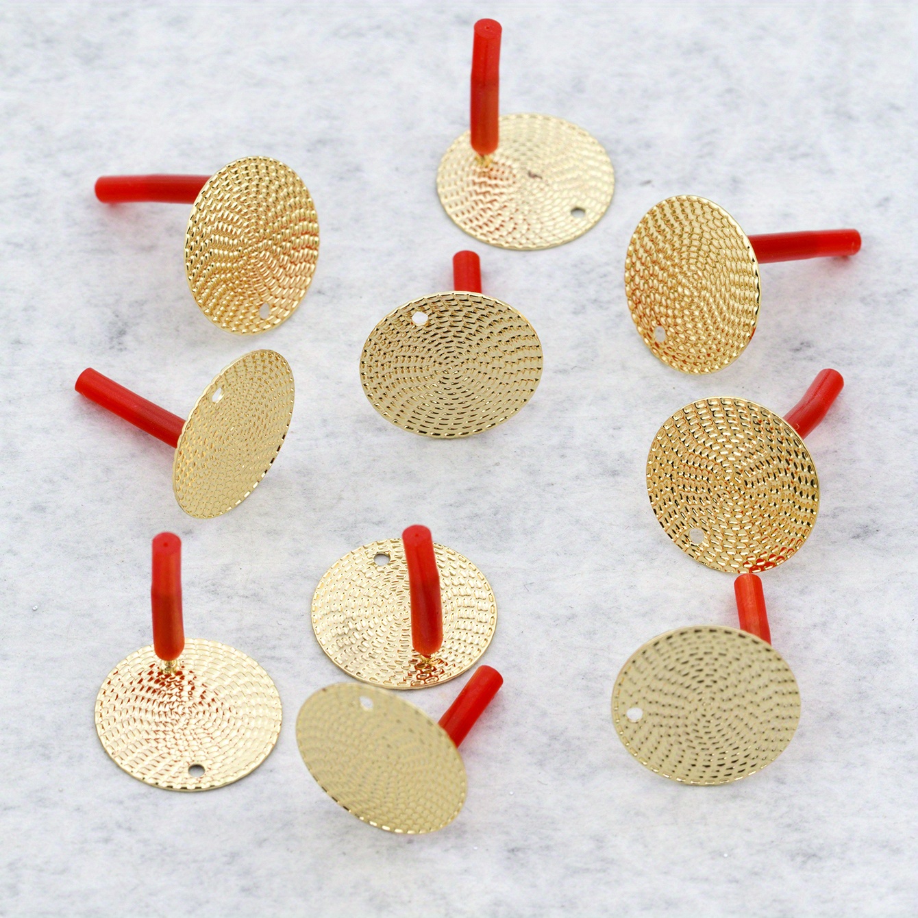 10pcs Simple Iron Ear Stud Earrings Pin Basic Earrings Connection Accessories Jewelry Making Findings