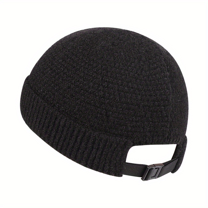 Image of Soft Knit Docker Cap For Winter, Knitted Winter Hats, Brimless Caps