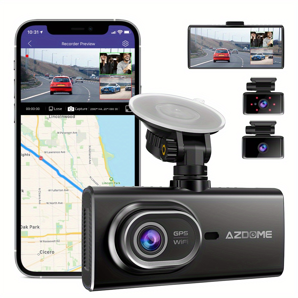 AZDOME 2K Dash Cam, Built in WiFi, Dashboard Camera with QHD 2560x1440 –  AZDOME Official Stores