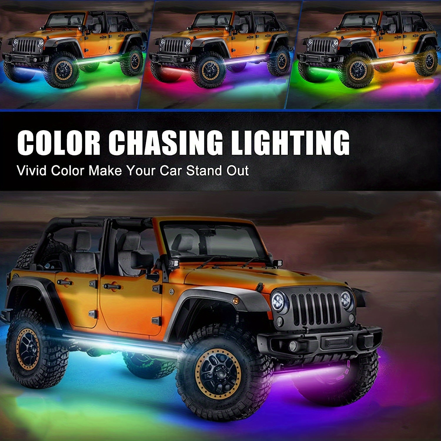 Rgbic Car Underglow Lights 16 Million Colors Music Mode App - Temu