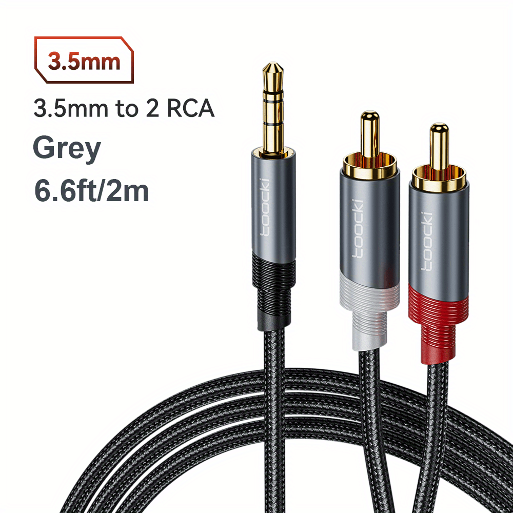 Câble 2 RCA mâle à jack audio 3,5 mm mâle 2M