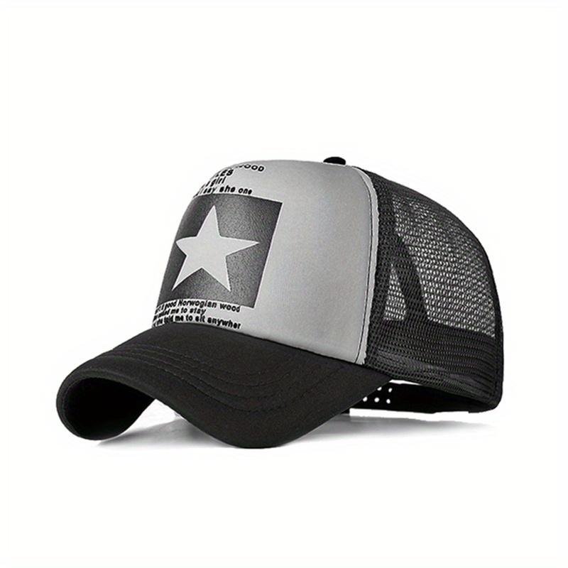 Pentagram Print Unisex Trucker Hat Mesh Lightweight Baseball Cap