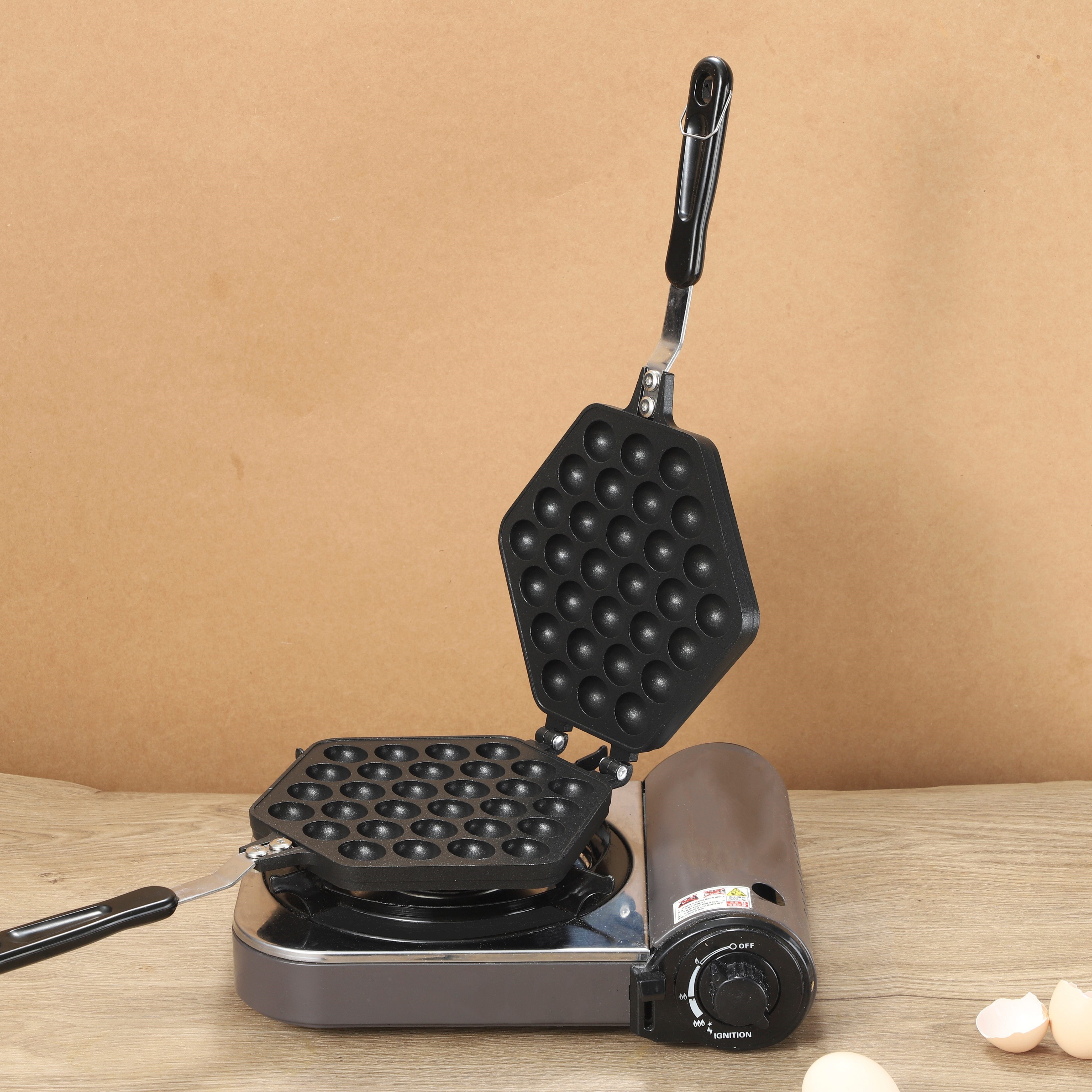 1pc, Hong Kong Egg Waffle Maker (23.01cm), Hong Kong Style Bubble Egg  Waffle Pan, Non Stick Double-Sided Frying Pan, For Gas Stove Top Only,  Kitchen