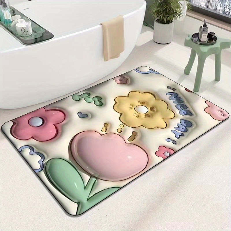 Bathroom Anti Skids Mat Diatoms Mud Water Absorbing Soft Plush