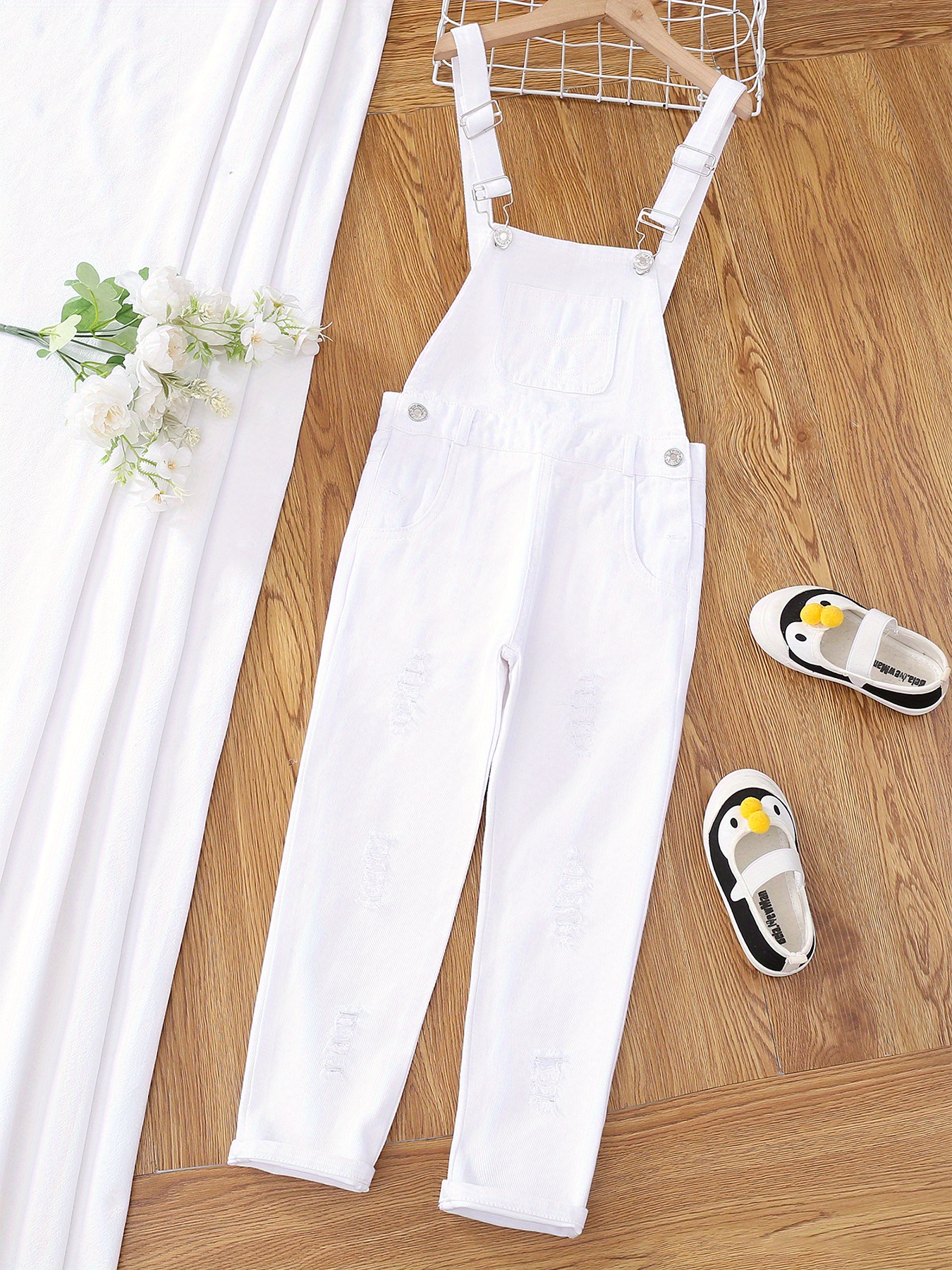 Girls on sale white overalls