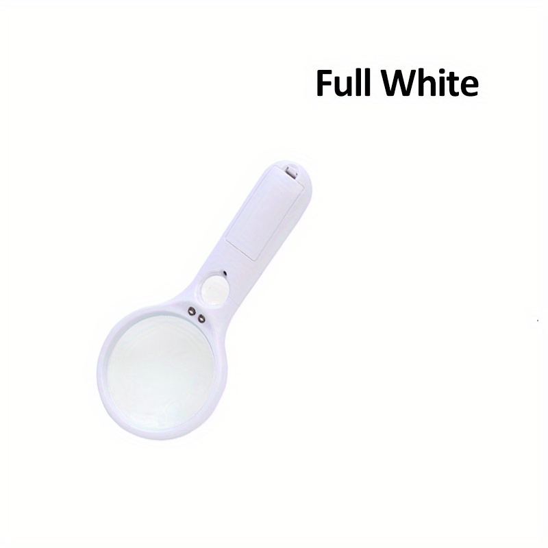 White Plastic Handheld Pocket LED Magnifier Jewelry Magnifying