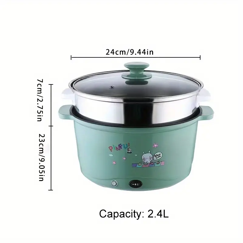 9 44in large caliber multi function power small electric pan frying frying boiling and rinsing one pot electric cooker dormitory artifact electric cooker 1 8l non stick pan details 10