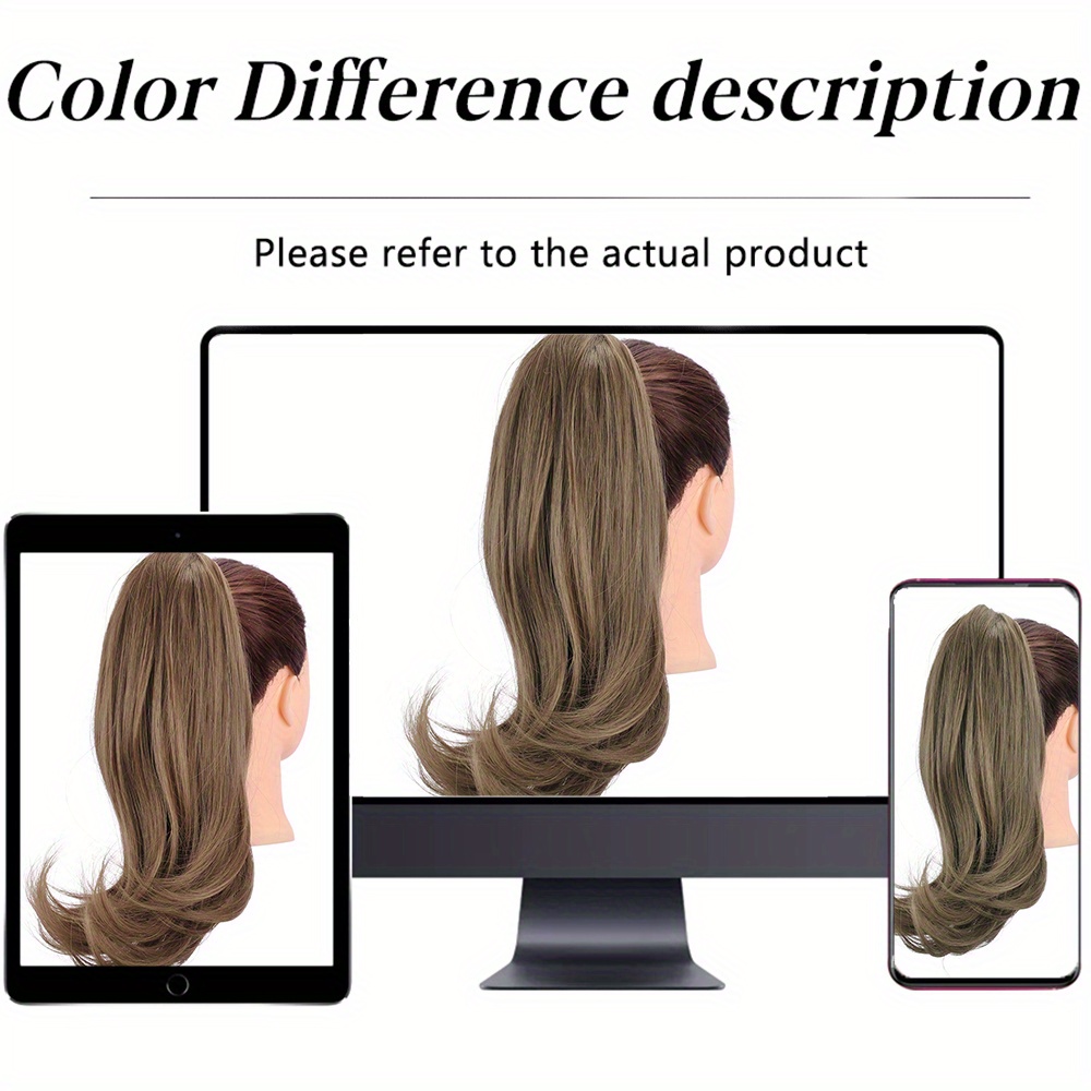claw clip in ponytail hair extensions ponytail extension light   curly ponytail hair extension for women heat resistant synthetic hairpieces ponytail for girl daily party use 14inch wig hair accessories details 8