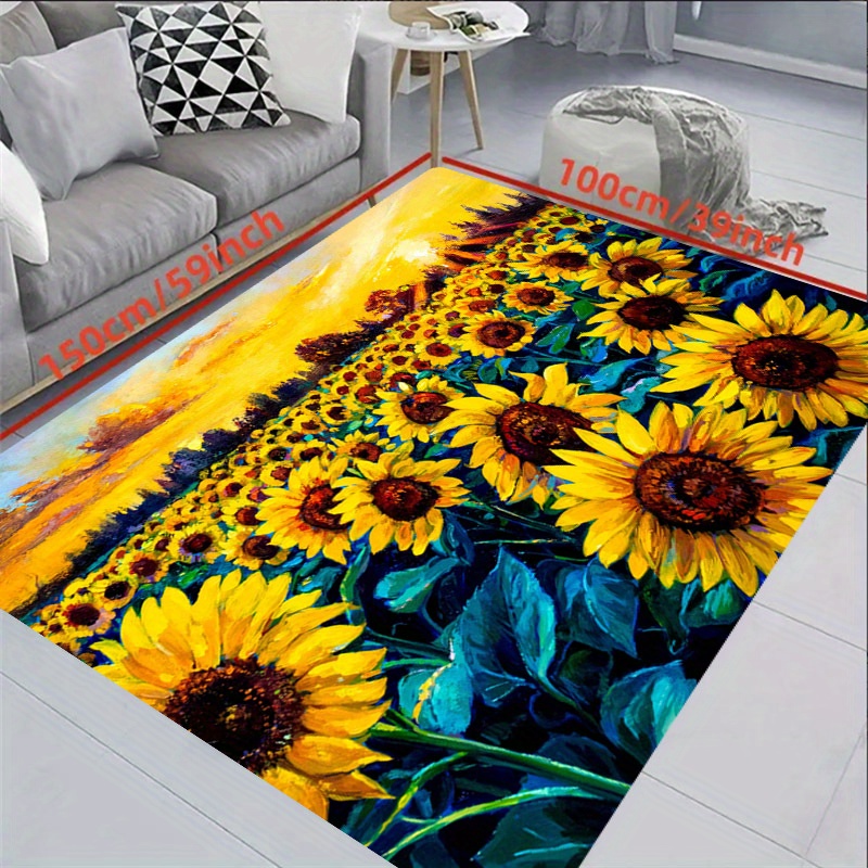 Juego de alfombras y tapetes de cocina de girasol, para cocina, de grano de  madera, retro, girasol, juego de alfombras de cocina, antideslizantes