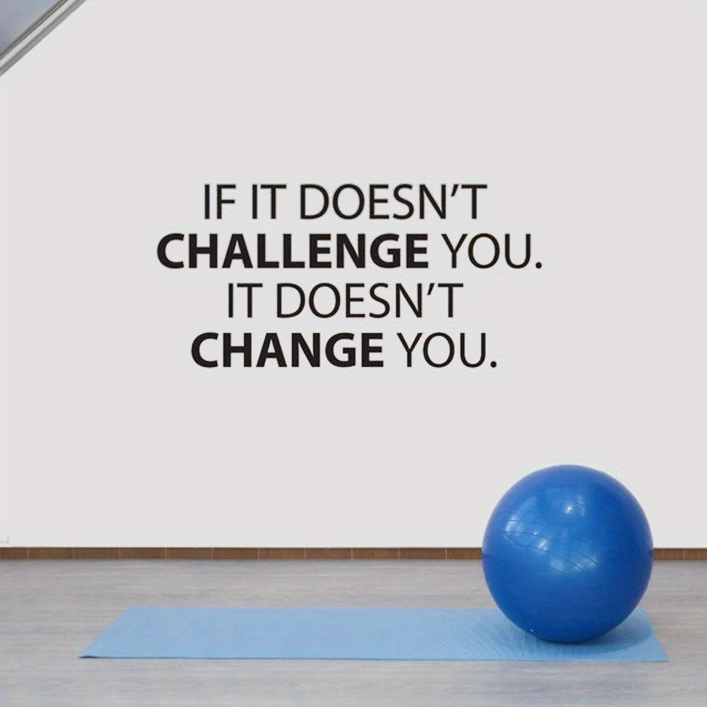 Image of 1pc Inspirational Wall Sticker, If It Challenge Sticker, Classroom Decal, Gym Wall Decal, Vinyl Gym Motivate Art Decor