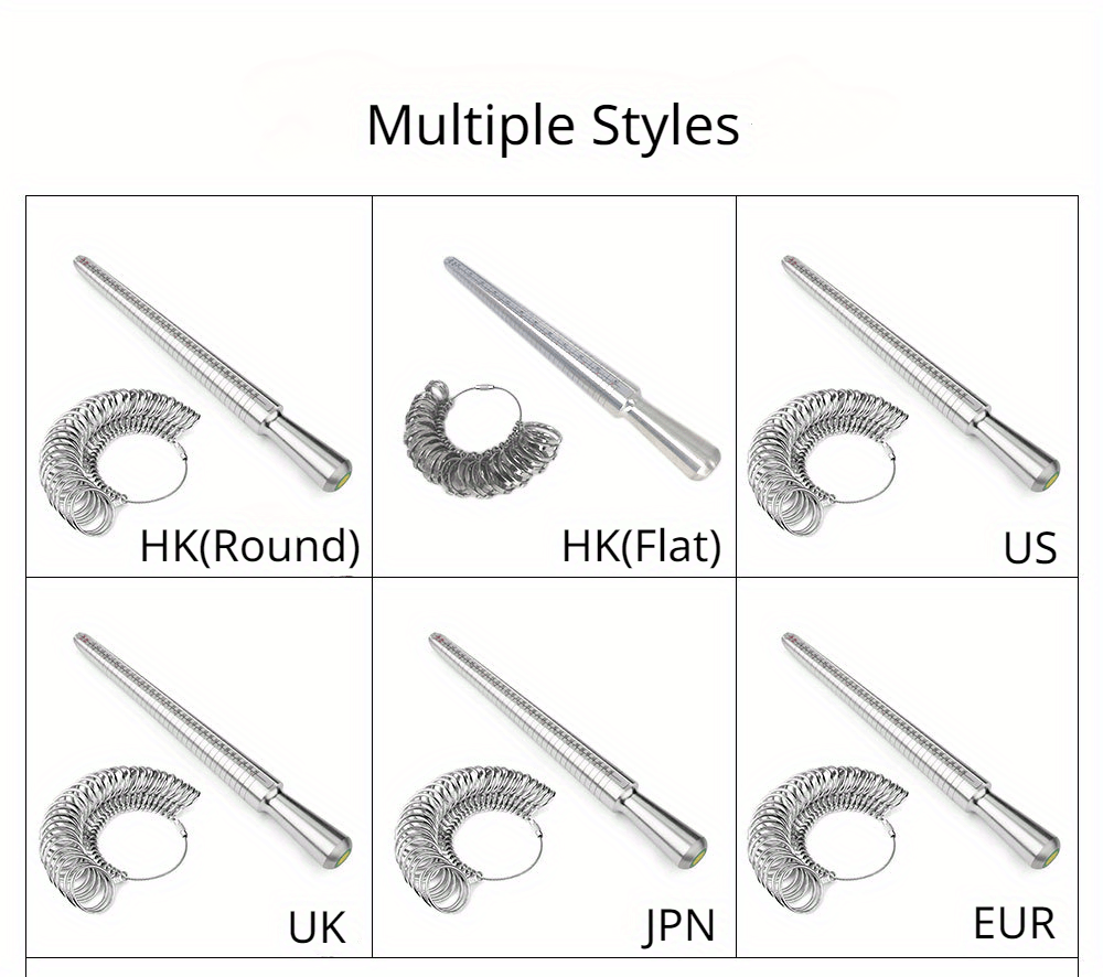 1 Juego De Medidor De Anillos Para Reino Unido/EE. UU./UE/HK - Temu