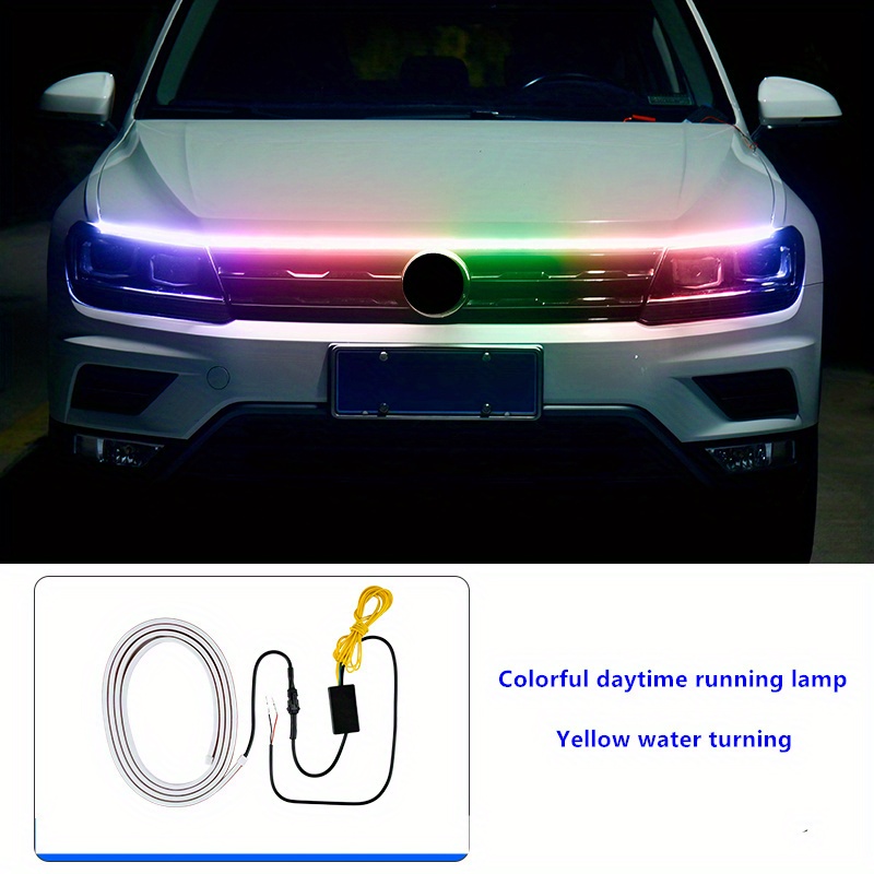 2Pcs Start-Scan LED Car DRL Daytime Running Lights Auto Flowing Turn Signal  Guide Thin Strip Lamp For Chevrolet Onix 2012-2019