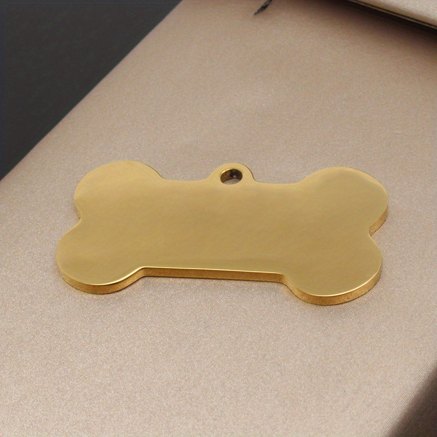 Personalized Gold Dog Bone Pet Tag Engraved Dog Tags Custom Pet ID