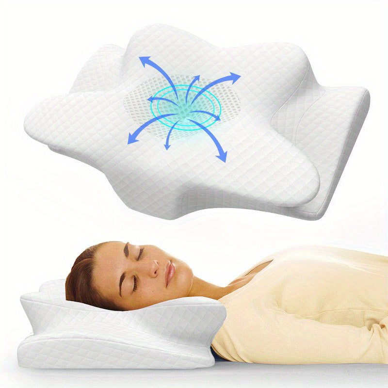 Contour Memory Foam Pillow Side Sleeper Pillow Cervical Pillow for Neck  Pain Gel Pillow,Back and Stomach Sleepers 