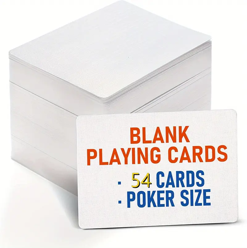 Blank Playing Cards – 54pcs Blank Playing Cards To Write On – Custom Card  Deck With Luxurious Matte Finish – Fun And Cool Playing Cards For Adults