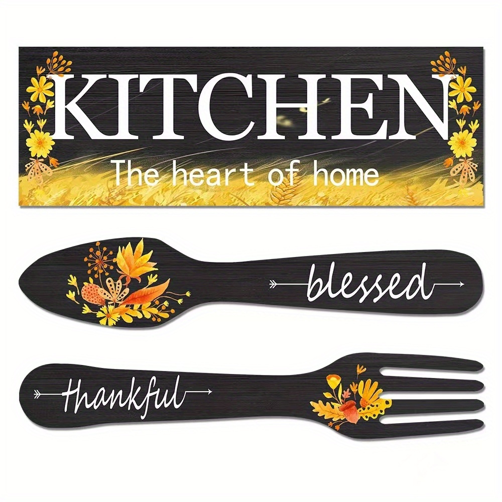 Sunflower Kitchen Decor Summer Decor Blessed Thankful Wooden