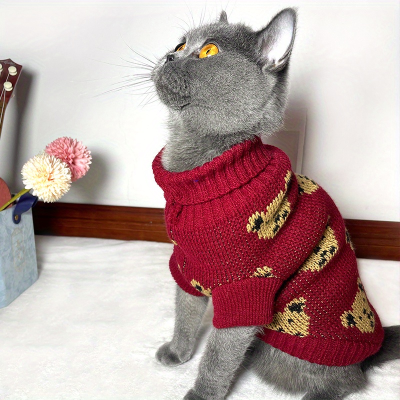 Cuddly Cartoon Bear Pet Sweater - Keep /dog Cozy And Festive This Christmas!