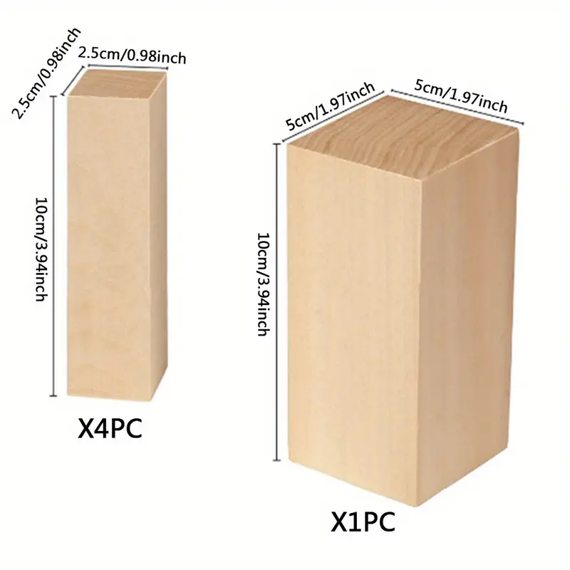 10pcs Basswood Wood Carving Blocks Kit - Whittling Blanks Beginners Soft  Wood Carving Block Set Hobby Kit