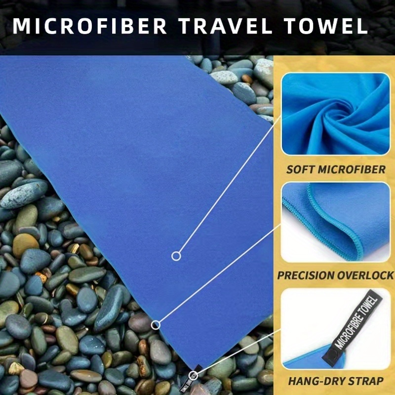 3pcs Double-sided Velvet Quick Drying Towels, Microfiber Fitness Sports Beach Towels, Swimming, Hiking, Vacation Camping Towels, Soft Lightweight Portable Bath Towels For Adults