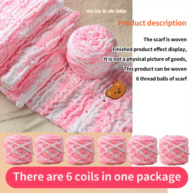 6 Packs Knit Yarn With 1pc Bear Accessories Set Soft Warm Yarn For