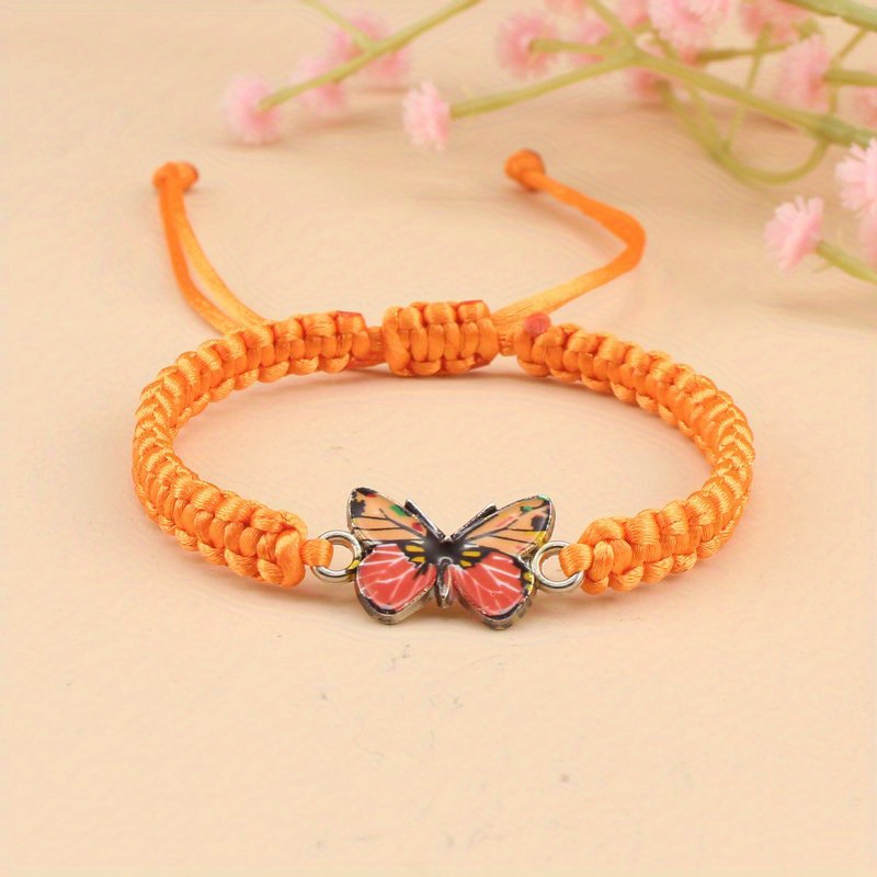Image of 1pc Trendy Bracelet For Couples, Braided Adjustable Red Rope Bracelet For Men For