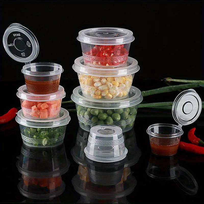 20ml Small Plastic Containers With Lids Plastic Cups Condiment