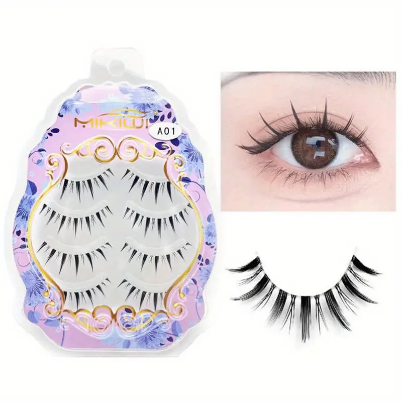 Manga Lashes, Clear Band Spiky Anime False Eyelashes, Natural Look